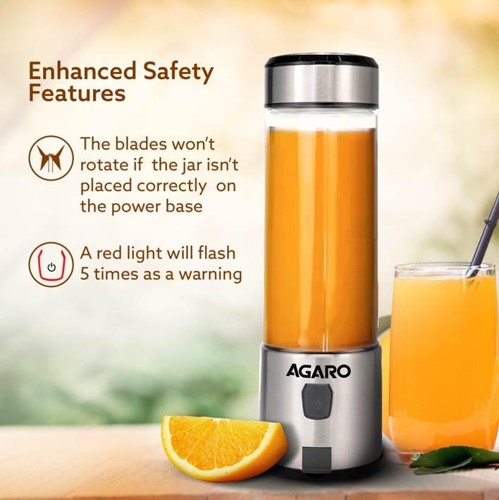 Portable USB Rechargeable Mini Juicer Blender,Electric Juicer Bottle For Smoothies and Juices, Mixer Juicer that Crushes Ice